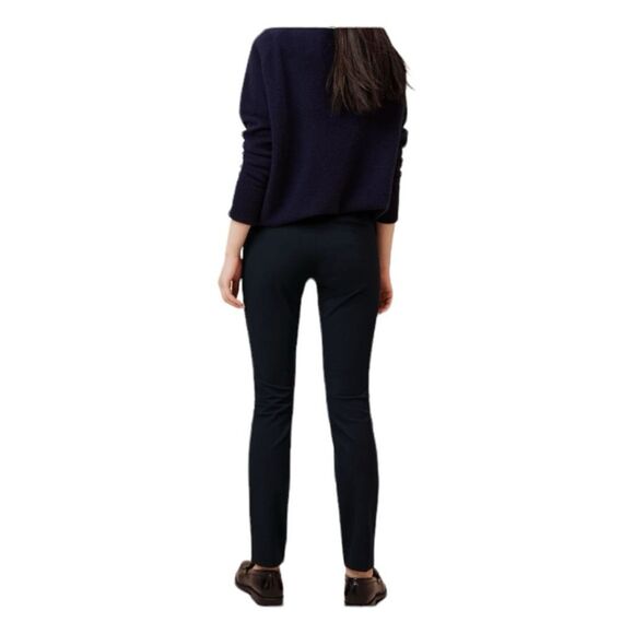 Banana Republic Sloan Skinny Pants Navy Blue Stretch Knit Crop Low-Rise 2 Petite - Picture 2 of 9